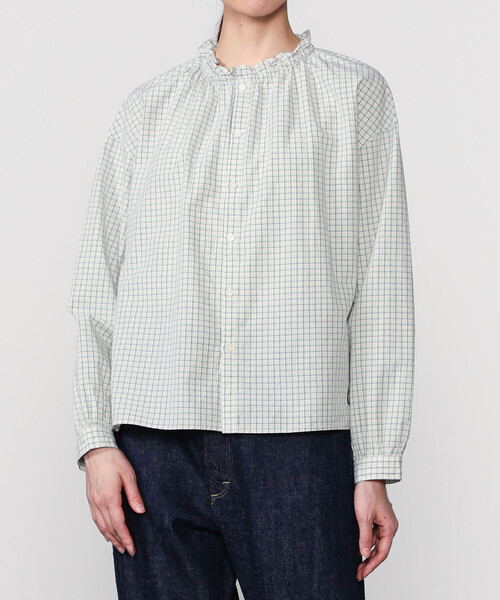 ORCIVAL(オーシバル)の「ORCIVAL | コットンワッシャー ギャザーブラウス WOMEN(シャツ/ブラウス・レディース・ブルー系その他5/ホワイト系その他・1)」の1枚目の写真