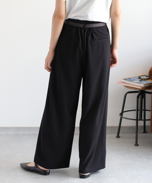 cepo(セポ)の「〈セットアップ対応〉イージーケア ジョーゼットワイドパンツ (ベルト付き)(その他パンツ・レディース・ブラウン/ブラック/レッド・M)」の21枚目の写真