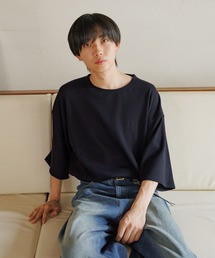 GLOBAL WORK | ワッフルロゴ刺繍7分袖/AND YUA ANY/579654(Tシャツ/カットソー)