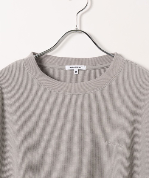 GLOBAL WORK（グローバルワーク）の「ワッフルロゴ刺繍7分袖/AND YUA ANY/579654（Tシャツ/カットソー・キッズ・ネイビー/グレー・170cm/160cm）」の5枚目の写真
