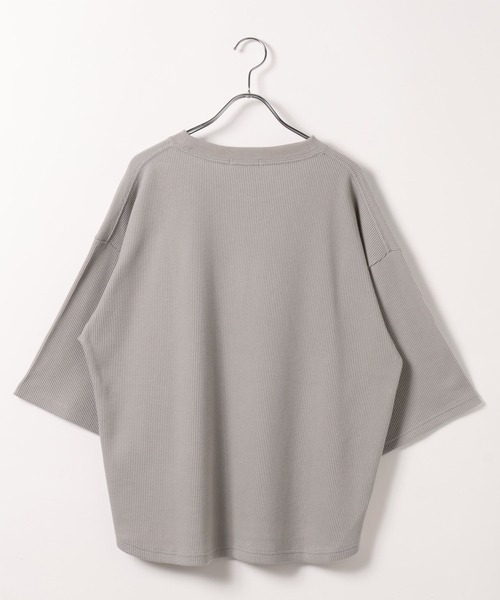 GLOBAL WORK（グローバルワーク）の「ワッフルロゴ刺繍7分袖/AND YUA ANY/579654（Tシャツ/カットソー・キッズ・ネイビー/グレー・170cm/160cm）」の8枚目の写真