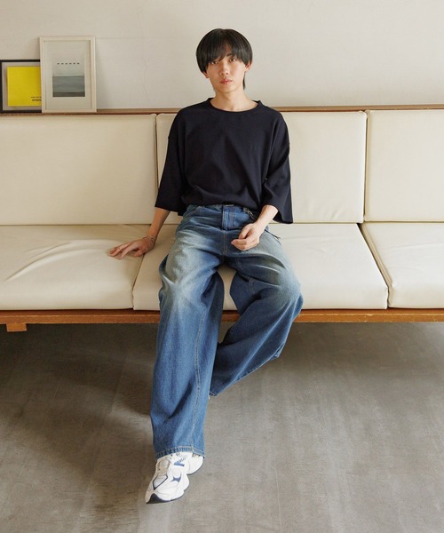 GLOBAL WORK（グローバルワーク）の「ワッフルロゴ刺繍7分袖/AND YUA ANY/579654（Tシャツ/カットソー・キッズ・ネイビー/グレー・170cm/160cm）」の22枚目の写真