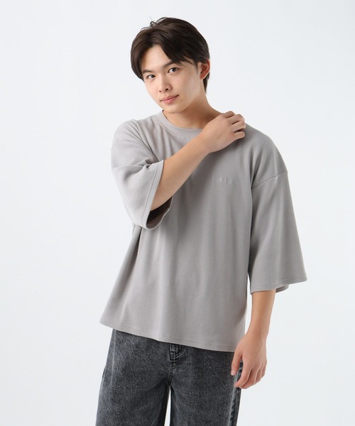 GLOBAL WORK（グローバルワーク）の「ワッフルロゴ刺繍7分袖/AND YUA ANY/579654（Tシャツ/カットソー・キッズ・ネイビー/グレー・170cm/160cm）」の13枚目の写真