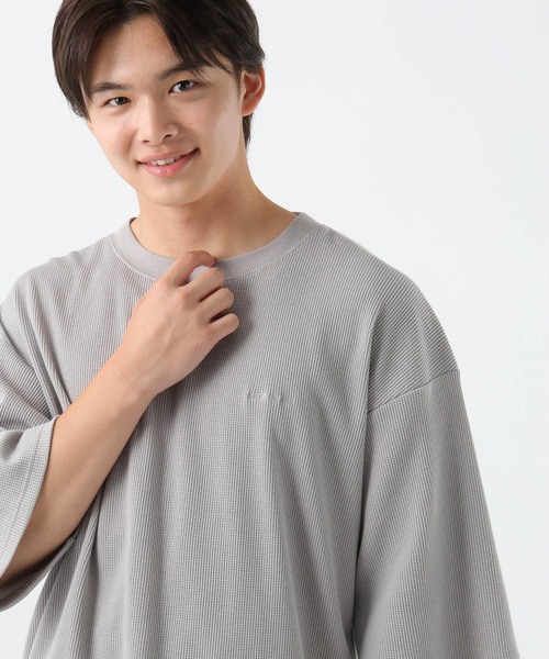 GLOBAL WORK（グローバルワーク）の「ワッフルロゴ刺繍7分袖/AND YUA ANY/579654（Tシャツ/カットソー・キッズ・ネイビー/グレー・170cm/160cm）」の12枚目の写真