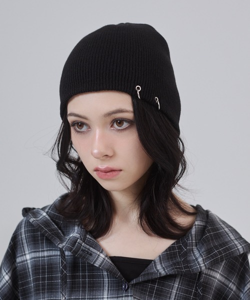 ENVYM（アンビー）の「リングビーニー（ニットキャップ/ビーニー・レディース・ブラック/ベージュ・FREE）」の18枚目の写真