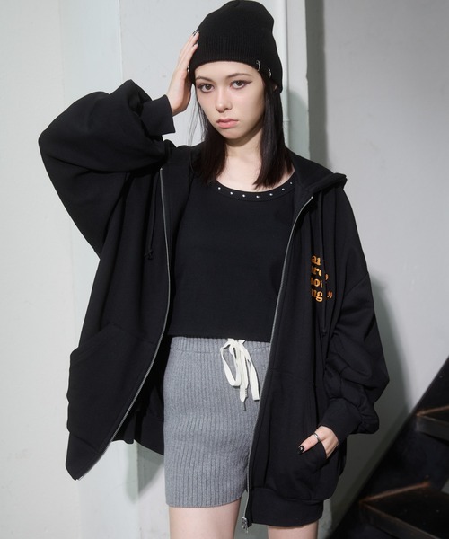 ENVYM（アンビー）の「リングビーニー（ニットキャップ/ビーニー・レディース・ブラック/ベージュ・FREE）」の17枚目の写真