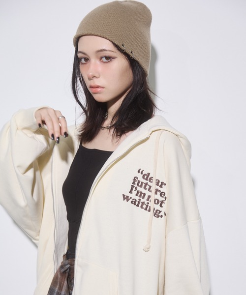 ENVYM（アンビー）の「リングビーニー（ニットキャップ/ビーニー・レディース・ブラック/ベージュ・FREE）」の10枚目の写真