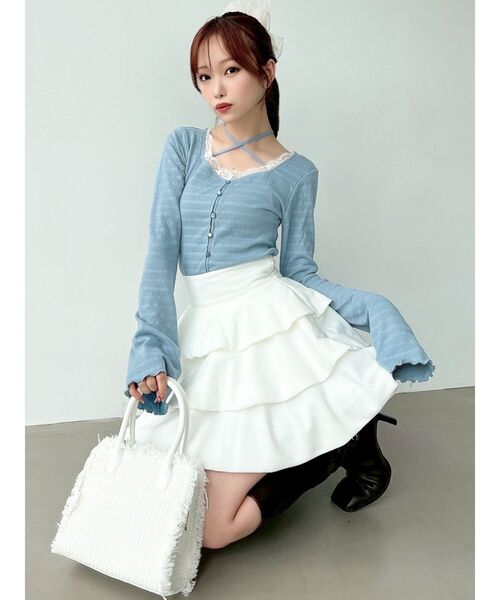 フロントクロスカットリブトップス（Tシャツ/カットソー）｜RESEXXY