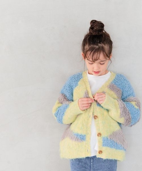 BAYFLOW（ベイフロー）の「[KIDSサイズが新登場!]ニュアンスパターンカーデ(KIDS)（カーディガン/ボレロ・キッズ・レッド/ピンク/イエロー/オレンジ/ブルー・110cm/130cm/150cm）」の3枚目の写真