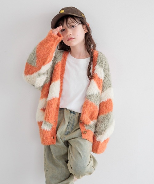 BAYFLOW（ベイフロー）の「[KIDSサイズが新登場!]ニュアンスパターンカーデ(KIDS)（カーディガン/ボレロ・キッズ・レッド/ピンク/イエロー/オレンジ/ブルー・110cm/130cm/150cm）」の5枚目の写真