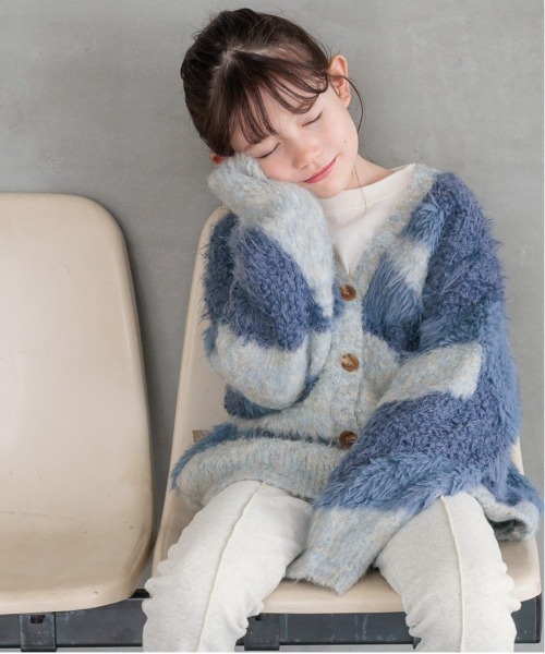 BAYFLOW（ベイフロー）の「[KIDSサイズが新登場!]ニュアンスパターンカーデ(KIDS)（カーディガン/ボレロ・キッズ・レッド/ピンク/イエロー/オレンジ/ブルー・110cm/130cm/150cm）」の2枚目の写真