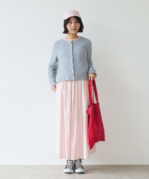 bulle de savon（ビュルデサボン）の「《early spring》インレーボーダー クルーカーディガン（カーディガン/ボレロ・レディース・ブルー/オレンジ・FREE）」の9枚目の写真