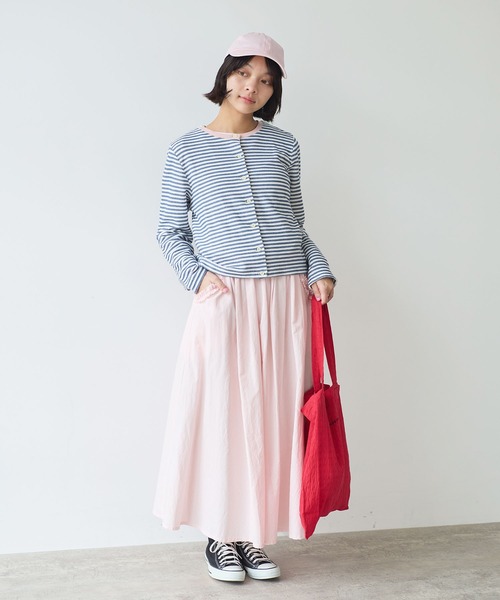 bulle de savon（ビュルデサボン）の「《early spring》インレーボーダー クルーカーディガン（カーディガン/ボレロ・レディース・ブルー/オレンジ・FREE）」の10枚目の写真