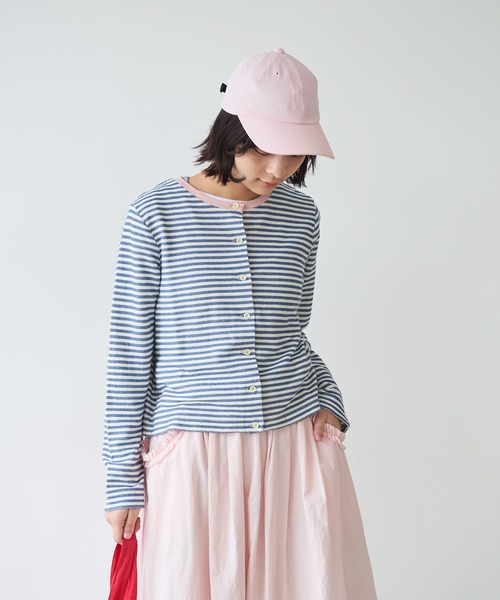 bulle de savon（ビュルデサボン）の「《early spring》インレーボーダー クルーカーディガン（カーディガン/ボレロ・レディース・ブルー/オレンジ・FREE）」の6枚目の写真