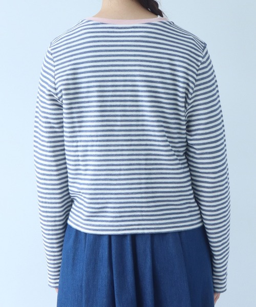 bulle de savon（ビュルデサボン）の「《early spring》インレーボーダー クルーカーディガン（カーディガン/ボレロ・レディース・ブルー/オレンジ・FREE）」の15枚目の写真