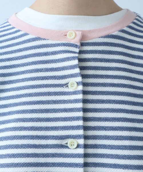 bulle de savon（ビュルデサボン）の「《early spring》インレーボーダー クルーカーディガン（カーディガン/ボレロ・レディース・ブルー/オレンジ・FREE）」の16枚目の写真