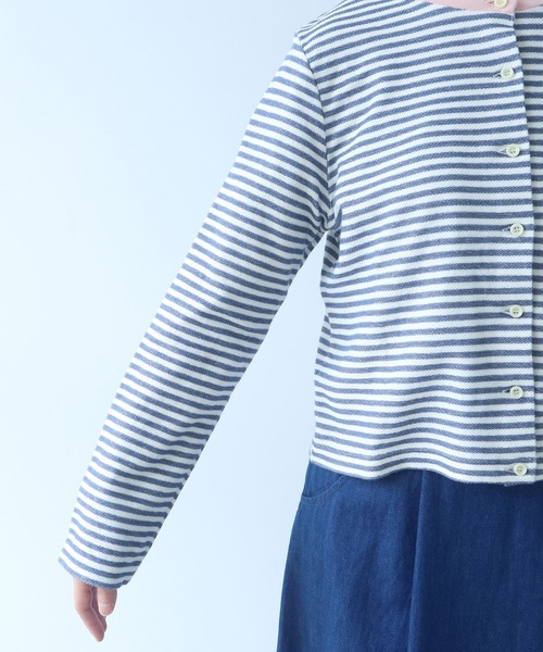 bulle de savon（ビュルデサボン）の「《early spring》インレーボーダー クルーカーディガン（カーディガン/ボレロ・レディース・ブルー/オレンジ・FREE）」の18枚目の写真