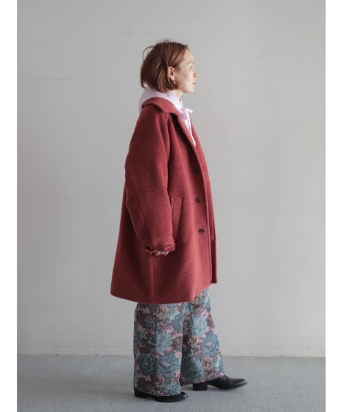 シャギーツイル ステンカラーコート（ステンカラーコート）｜FIL DE