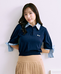 Mi-je（ミジェ）の「リボンスリーブレイヤードニット【韓国ファッション】（ニット/セーター）」