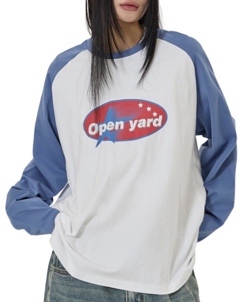 OY(オーワイ)の「『OY/オーワイ』OVAL LOGO RAGLAN L/S TEE/オーバルロゴラグラン長袖Tシャツ(Tシャツ/カットソー・レディース・ブラック/ブルー・M/L)」の2枚目の写真