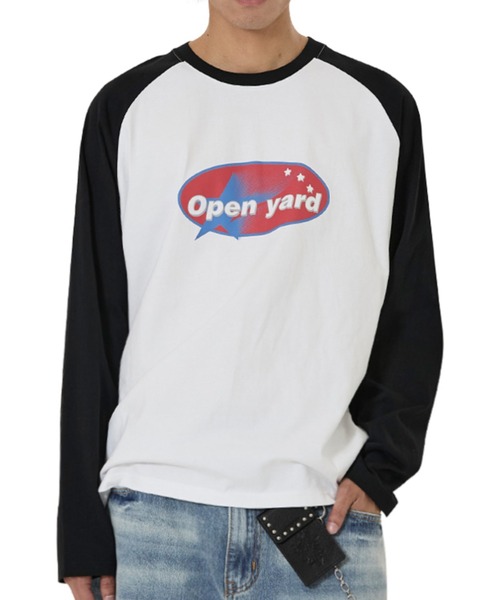 OY(オーワイ)の「『OY/オーワイ』OVAL LOGO RAGLAN L/S TEE/オーバルロゴラグラン長袖Tシャツ(Tシャツ/カットソー・レディース・ブラック/ブルー・M/L)」の1枚目の写真