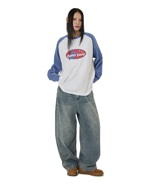 OY(オーワイ)の「『OY/オーワイ』OVAL LOGO RAGLAN L/S TEE/オーバルロゴラグラン長袖Tシャツ(Tシャツ/カットソー・レディース・ブラック/ブルー・M/L)」の11枚目の写真