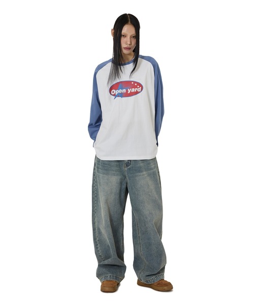 OY(オーワイ)の「『OY/オーワイ』OVAL LOGO RAGLAN L/S TEE/オーバルロゴラグラン長袖Tシャツ(Tシャツ/カットソー・レディース・ブラック/ブルー・M/L)」の12枚目の写真