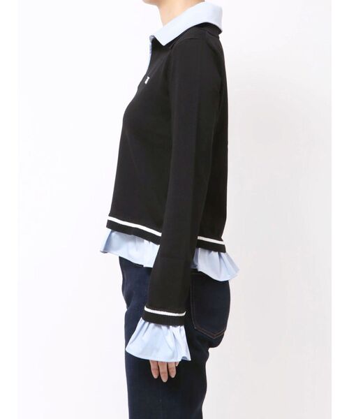 jouetie（ジュエティ）の「レイヤードポロニット（ニット/セーター・レディース・ブラック/オフホワイト/グレー・MEDIUM）」の17枚目の写真