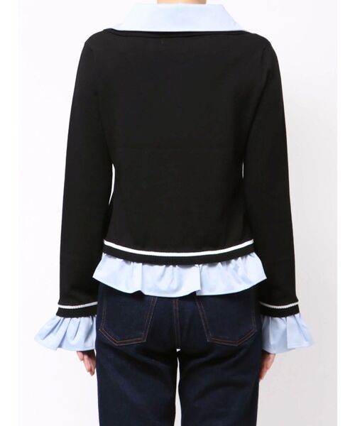 jouetie（ジュエティ）の「レイヤードポロニット（ニット/セーター・レディース・ブラック/オフホワイト/グレー・MEDIUM）」の18枚目の写真