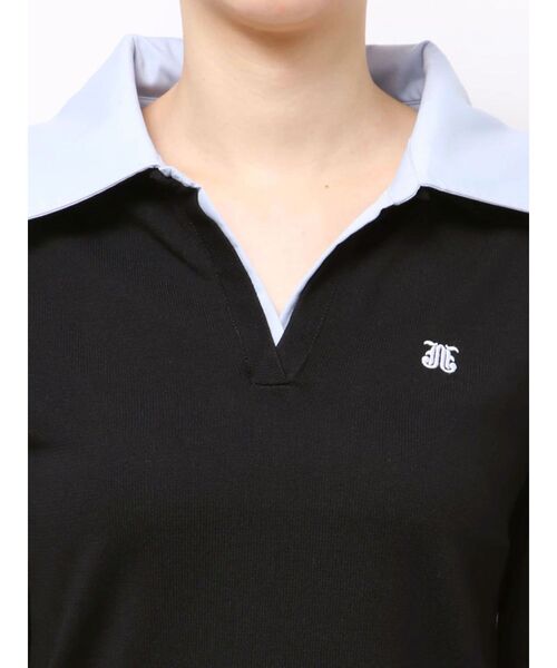 jouetie（ジュエティ）の「レイヤードポロニット（ニット/セーター・レディース・ブラック/オフホワイト/グレー・MEDIUM）」の19枚目の写真