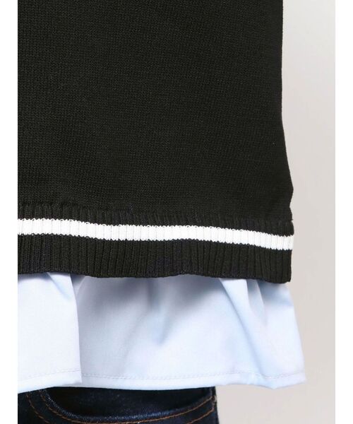 jouetie（ジュエティ）の「レイヤードポロニット（ニット/セーター・レディース・ブラック/オフホワイト/グレー・MEDIUM）」の21枚目の写真