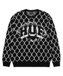 HUF ニット　スウェット　セーター　古着 1984 CREWNECK SWEATER / HUF 刺繍ロゴ ニット セーター（ニット