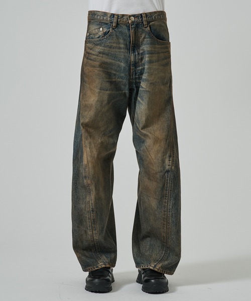 NVRFRGT(ネヴァーフォーゲット)の「【NVRFRGT】3D TWISTED WIDE LEG JEANS(デニムパンツ・メンズ・インディゴブルー/ブラック・2/1)」の8枚目の写真