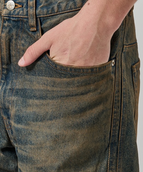 NVRFRGT(ネヴァーフォーゲット)の「【NVRFRGT】3D TWISTED WIDE LEG JEANS(デニムパンツ・メンズ・インディゴブルー/ブラック・2/1)」の5枚目の写真