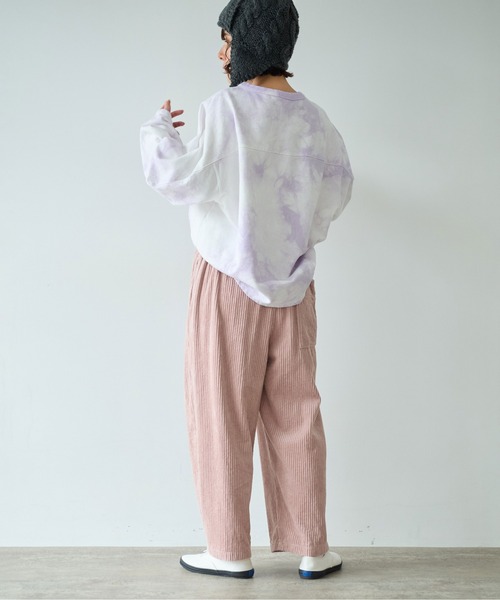 yuni（ユニ　）の「コットンコーデュロイ　ゴムタックパンツ（その他パンツ・レディース・ピンク/ホワイト/ブラック・FREE）」の6枚目の写真