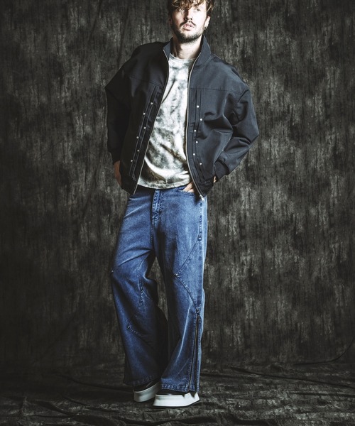 NO ID.（ノーアイディ）の「【NO ID.】Side Patch Zip Wide Flare Pants / サイド パッチ ジップ ワイド フレア パンツ（デニムパンツ・メンズ・ネイビー/グレー/ブラック・2(M)/1(S)）」の21枚目の写真