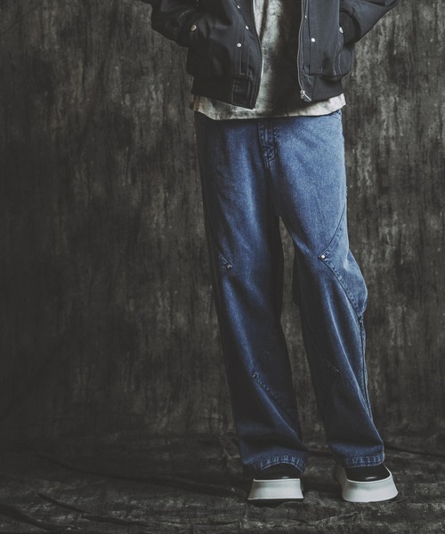 NO ID.（ノーアイディ）の「【NO ID.】Side Patch Zip Wide Flare Pants / サイド パッチ ジップ ワイド フレア パンツ（デニムパンツ・メンズ・ネイビー/グレー/ブラック・2(M)/1(S)）」の15枚目の写真