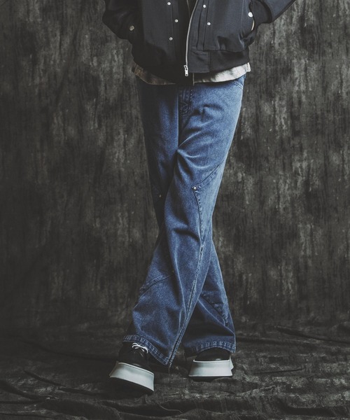 NO ID.（ノーアイディ）の「【NO ID.】Side Patch Zip Wide Flare Pants / サイド パッチ ジップ ワイド フレア パンツ（デニムパンツ・メンズ・ネイビー/グレー/ブラック・2(M)/1(S)）」の16枚目の写真