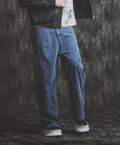 NO ID.（ノーアイディ）の「【NO ID.】Side Patch Zip Wide Flare Pants / サイド パッチ ジップ ワイド フレア パンツ（デニムパンツ・メンズ・ネイビー/グレー/ブラック・2(M)/1(S)）」の18枚目の写真