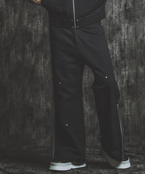 NO ID.（ノーアイディ）の「【NO ID.】Side Patch Zip Wide Flare Pants / サイド パッチ ジップ ワイド フレア パンツ（デニムパンツ・メンズ・ネイビー/グレー/ブラック・2(M)/1(S)）」の5枚目の写真