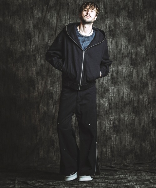 NO ID.（ノーアイディ）の「【NO ID.】Side Patch Zip Wide Flare Pants / サイド パッチ ジップ ワイド フレア パンツ（デニムパンツ・メンズ・ネイビー/グレー/ブラック・2(M)/1(S)）」の6枚目の写真