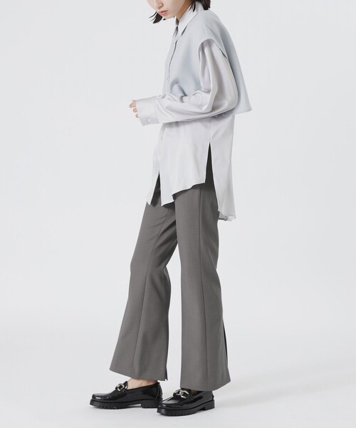 LOVELESS(ラブレス)の「バックスリットフレアパンツ(スラックス・レディース・グレー系その他/ブラック・34/36/38)」の10枚目の写真