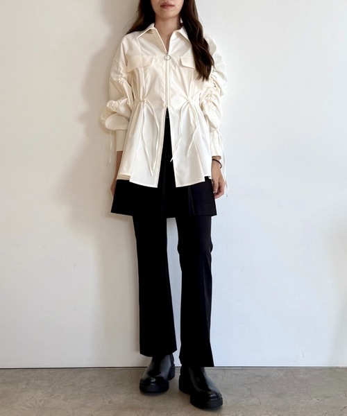 LOVELESS(ラブレス)の「バックスリットフレアパンツ(スラックス・レディース・グレー系その他/ブラック・34/36/38)」の3枚目の写真