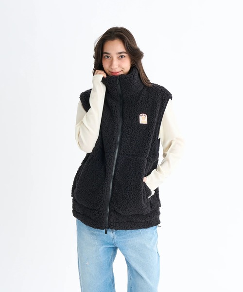 ROXY(ロキシー)の「BELLIS BOA VEST/ロキシー撥水加工モコモコボアベスト(その他アウター・レディース・ブラウン/コーラル/ブラック/ナチュラル/グリーン・MEDIUM/SMALL/LARGE)」の6枚目の写真
