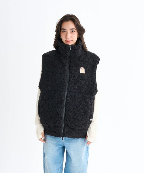 ROXY(ロキシー)の「BELLIS BOA VEST/ロキシー撥水加工モコモコボアベスト(その他アウター・レディース・ブラウン/コーラル/ブラック/ナチュラル/グリーン・MEDIUM/SMALL/LARGE)」の8枚目の写真