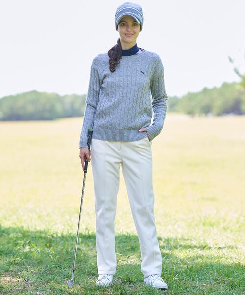 adabat(アダバット)の「ケーブル柄クルーネックニット(ニット/セーター・レディース・ブラック/レッド系1/ライトグレー・42/40/38)」の8枚目の写真