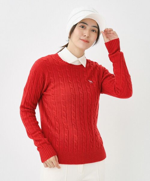 セール】ケーブル柄クルーネックニット（ニット/セーター）｜adabat