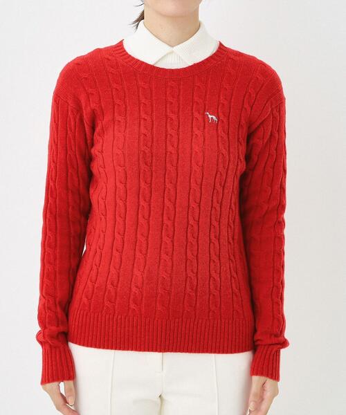 セール】ケーブル柄クルーネックニット（ニット/セーター）｜adabat