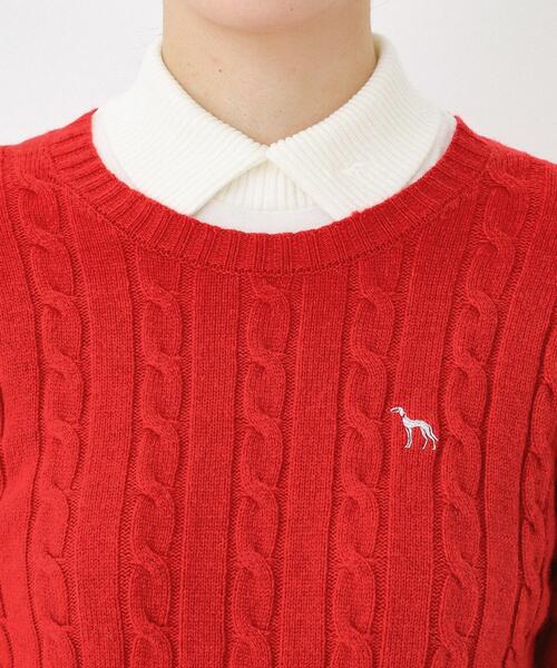 adabat（アダバット）の「ケーブル柄クルーネックニット（ニット/セーター・レディース・ブラック/レッド系1/ライトグレー・42/40/38）」の18枚目の写真