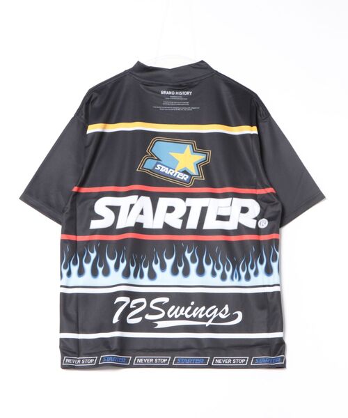 STARTER（スターター）の「●STARTER GOLF●スターターゴルフ ロゴファイヤーパターンモックネック半袖Tシャツ SG-123002（Tシャツ/カットソー・メンズ・ブラック/ホワイト・L/M）」の3枚目の写真